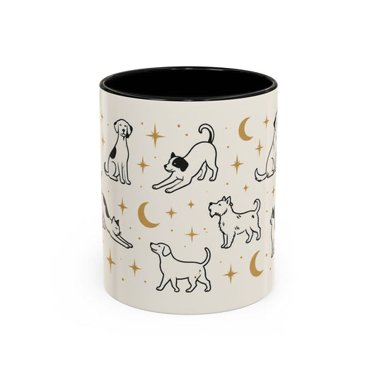 Celestial Pet Lover Mug, Black Cat and Dog Coffee Cup, Animal Lover Gift
